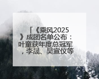 《乘风2025》成团名单公布：叶童获年度总冠军，李晟、吴宣仪等10位姐姐成功成团，陈德容获年度高光人物