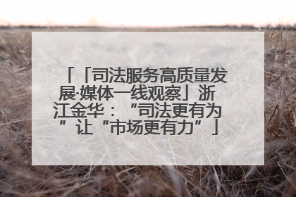 「司法服务高质量发展·媒体一线观察」浙江金华：“司法更有为”让“市场更有力”