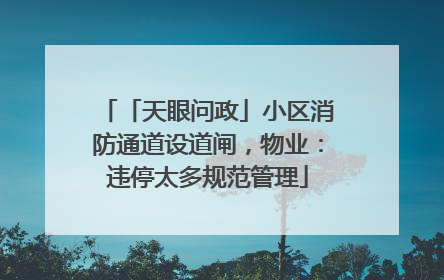 「天眼问政」小区消防通道设道闸，物业：违停太多规范管理