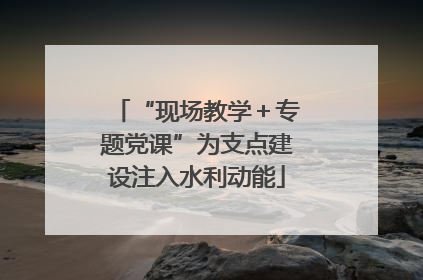 “现场教学＋专题党课”为支点建设注入水利动能