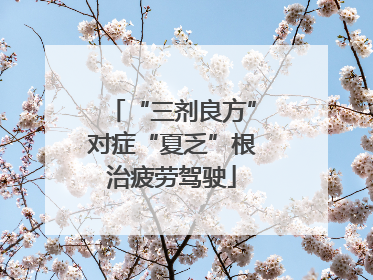 “三剂良方”对症“夏乏”根治疲劳驾驶