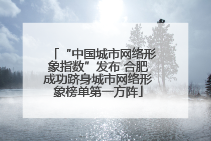 “中国城市网络形象指数”发布 合肥成功跻身城市网络形象榜单第一方阵