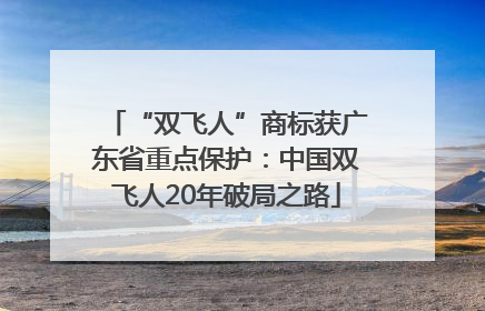 “双飞人”商标获广东省重点保护：中国双飞人20年破局之路