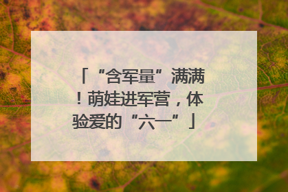 “含军量”满满！萌娃进军营，体验爱的“六一”