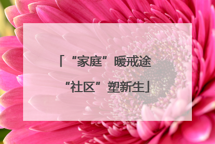 “家庭”暖戒途 “社区”塑新生
