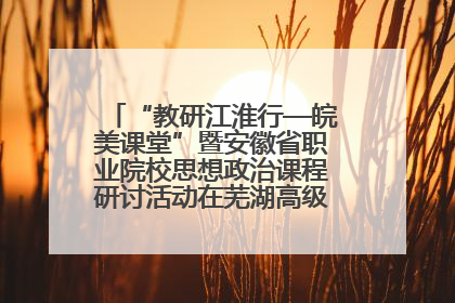 “教研江淮行—皖美课堂”暨安徽省职业院校思想政治课程研讨活动在芜湖高级职业技术学校举行