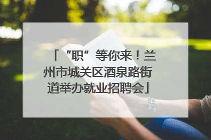 “职”等你来！兰州市城关区酒泉路街道举办就业招聘会