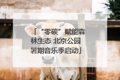 “零碳”赋能森林生态 北京公园暑期音乐季启动