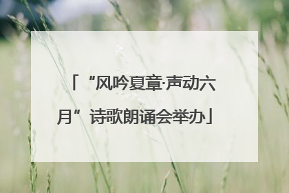 “风吟夏章·声动六月”诗歌朗诵会举办