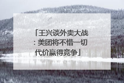 王兴谈外卖大战：美团将不惜一切代价赢得竞争