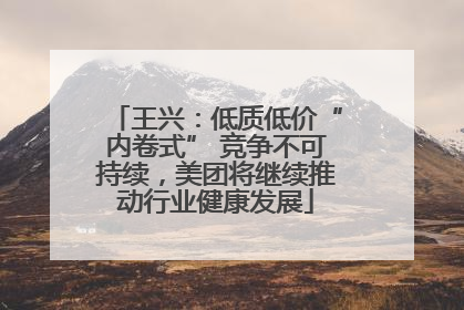 王兴：低质低价“内卷式” 竞争不可持续，美团将继续推动行业健康发展