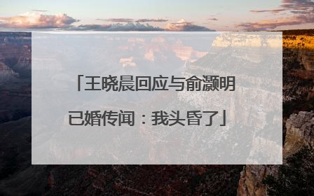 王晓晨回应与俞灏明已婚传闻：我头昏了