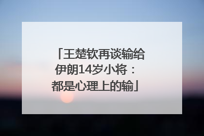 王楚钦再谈输给伊朗14岁小将：都是心理上的输