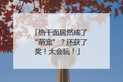 热干面居然成了“萌宠”？还获了奖！太会玩！
