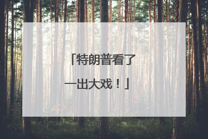 特朗普看了一出大戏！