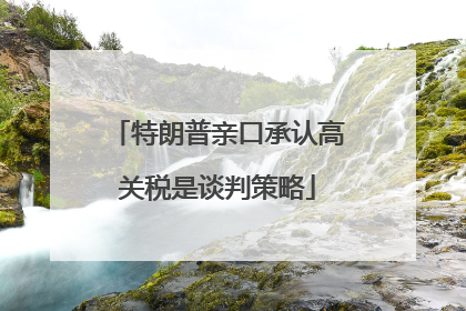 特朗普亲口承认高关税是谈判策略