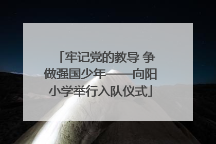牢记党的教导 争做强国少年——向阳小学举行入队仪式