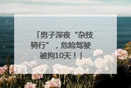 男子深夜“杂技骑行”，危险驾驶被拘10天！