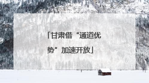 甘肃借“通道优势”加速开放