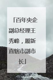 百年央企副总经理王秀峰，履新直辖市副市长