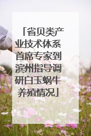 省贝类产业技术体系首席专家到滨州指导调研白玉蜗牛养殖情况