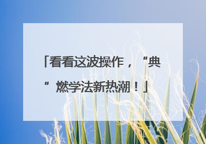 看看这波操作，“典”燃学法新热潮！