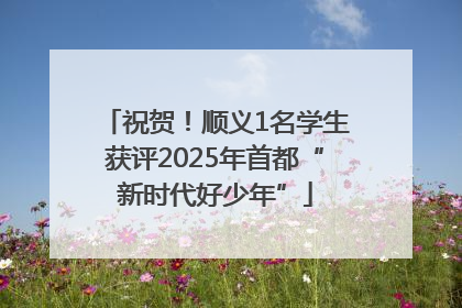 祝贺！顺义1名学生获评2025年首都“新时代好少年”