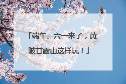 端午、六一来了，黄陂甘露山这样玩！