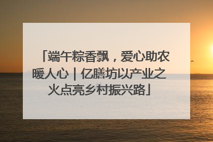 端午粽香飘，爱心助农暖人心｜亿膳坊以产业之火点亮乡村振兴路