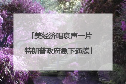 美经济唱衰声一片 特朗普政府急下通牒