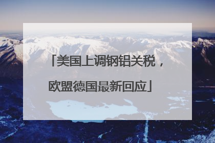美国上调钢铝关税，欧盟德国最新回应