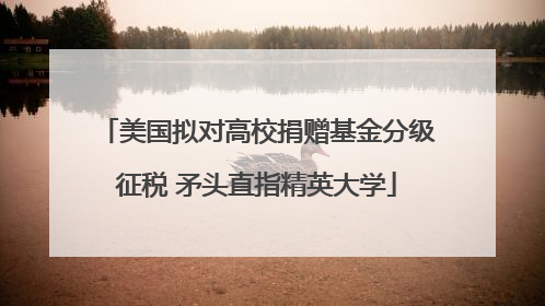 美国拟对高校捐赠基金分级征税 矛头直指精英大学