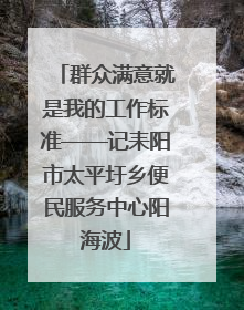 群众满意就是我的工作标准——记耒阳市太平圩乡便民服务中心阳海波