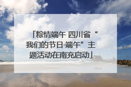 粽情端午 四川省“我们的节日·端午”主题活动在南充启动