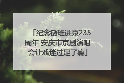纪念徽班进京235周年 安庆市京剧演唱会让戏迷过足了瘾