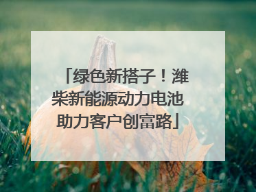 绿色新搭子！潍柴新能源动力电池助力客户创富路