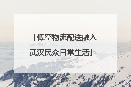 低空物流配送融入武汉民众日常生活