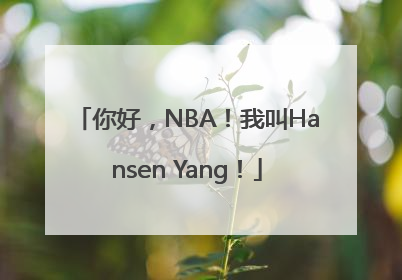 你好，NBA！我叫Hansen Yang！