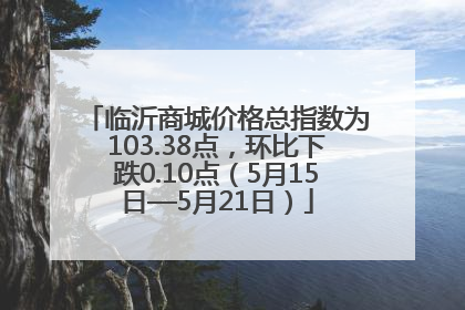 临沂商城价格总指数为103.38点，环比下跌0.10点（5月15日—5月21日）