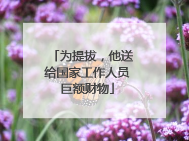 为提拔，他送给国家工作人员巨额财物