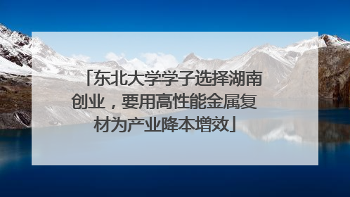 东北大学学子选择湖南创业，要用高性能金属复材为产业降本增效