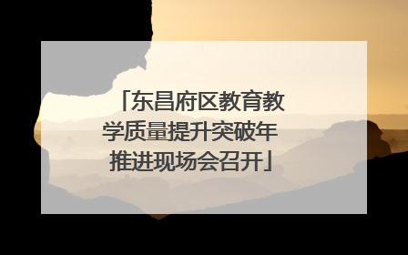 东昌府区教育教学质量提升突破年推进现场会召开