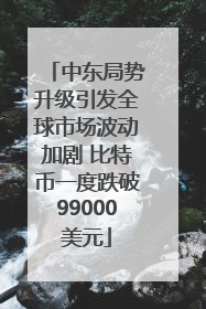 中东局势升级引发全球市场波动加剧 比特币一度跌破99000美元