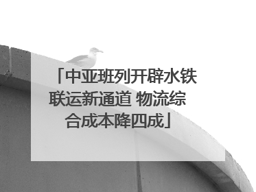 中亚班列开辟水铁联运新通道 物流综合成本降四成