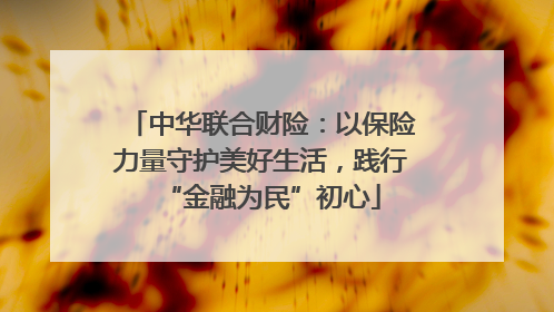 中华联合财险：以保险力量守护美好生活，践行“金融为民”初心