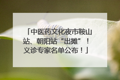 中医药文化夜市鞍山站、朝阳站“出摊”！义诊专家名单公布！