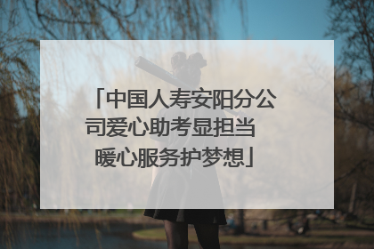 中国人寿安阳分公司爱心助考显担当 暖心服务护梦想