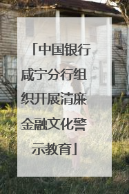 中国银行咸宁分行组织开展清廉金融文化警示教育