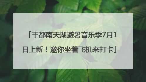 丰都南天湖避暑音乐季7月1日上新！邀你坐着飞机来打卡