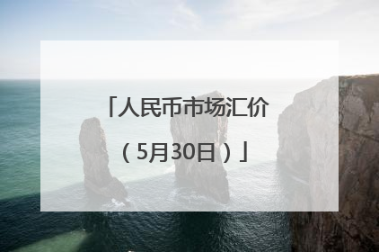 人民币市场汇价（5月30日）